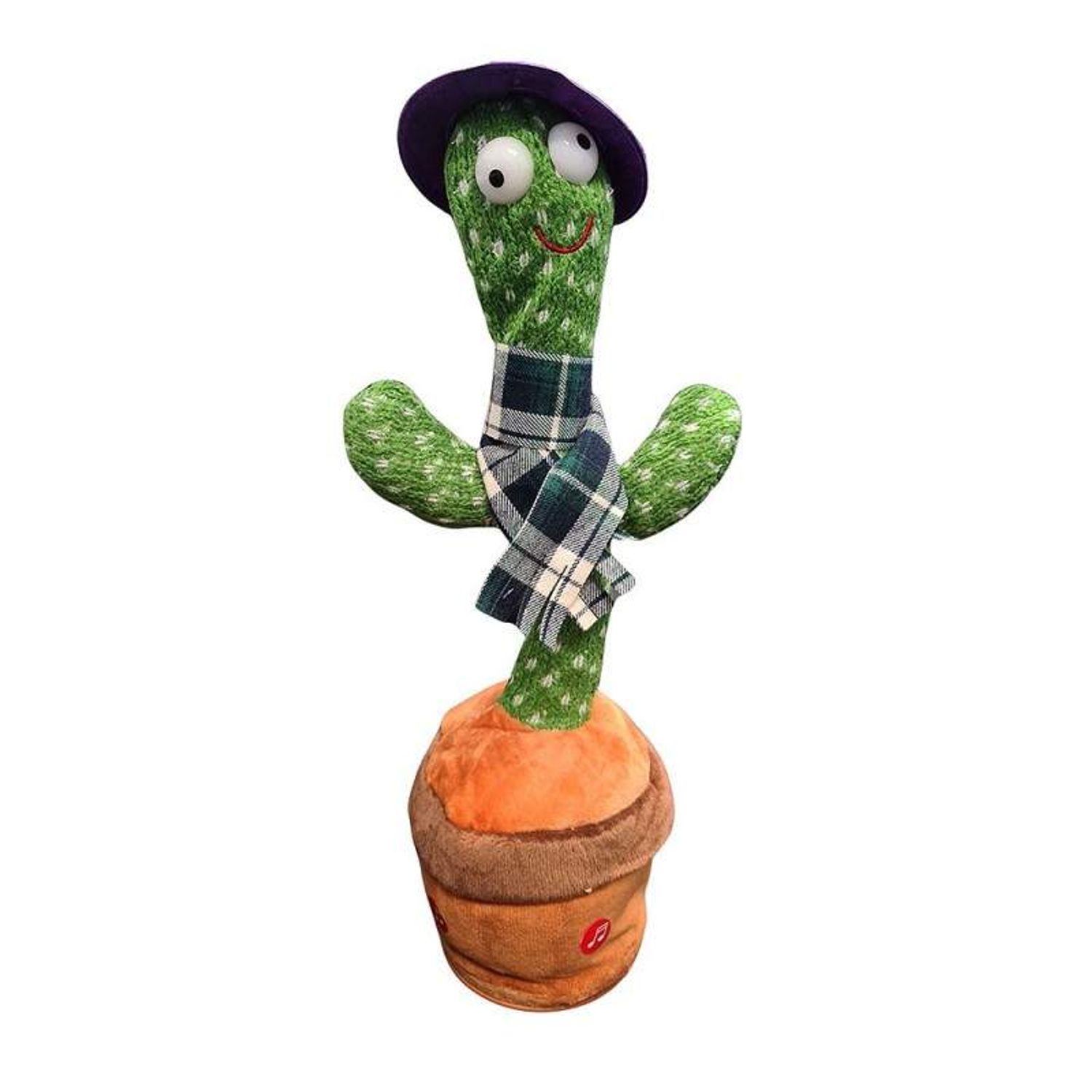Jucarie interactiva SIKS Cactus Vorbitor, Danseaza, Imita, Canta,  Educativ, 32 cm, cu USB, palarie mov, verde - SIKS | Elefant.ro