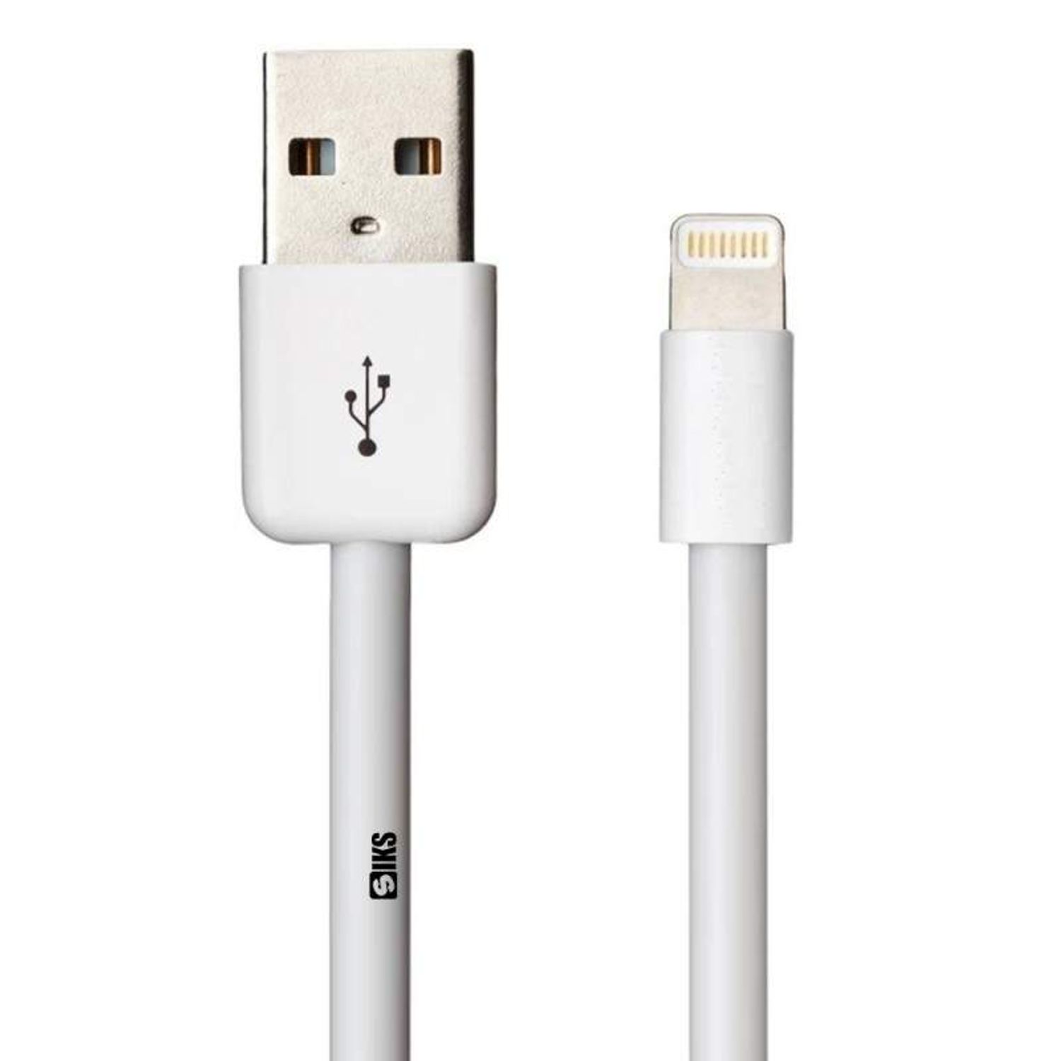 Cablu date SIKS pentru telefon/tableta, 1000mm, lightning, cablu soft, alb fotografia produsului
