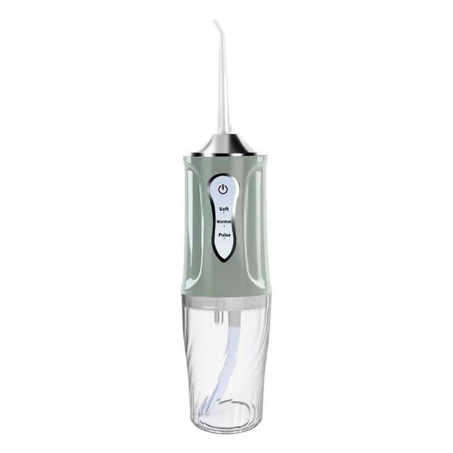 Irigator Oral SIKS Pentru Dus Bucal, 3.5 W, Aparat Portabil Cu 4 Capete Curatare, Silver/Verde Pal fotografia produsului