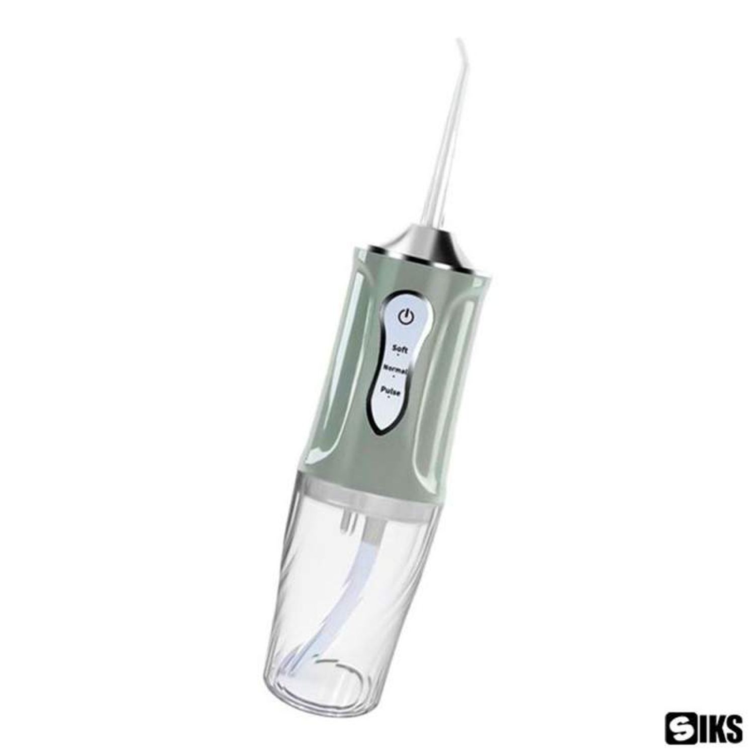 Irigator Oral SIKS Pentru Dus Bucal, 3.5 W, Aparat Portabil Cu 4 Capete Curatare, Silver/Verde Pal fotografia produsului View 2 L