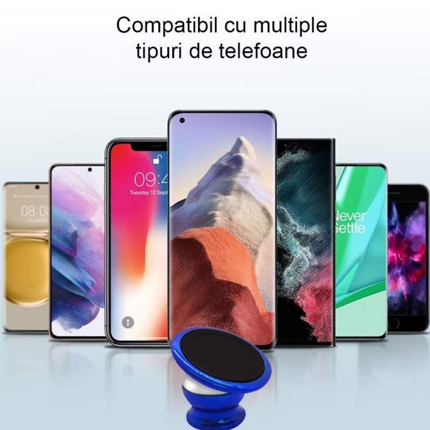 Suport Magnetic Auto SIKS pentru Telefon, Tip Ventuza, Albastru fotografia produsului View 3 L