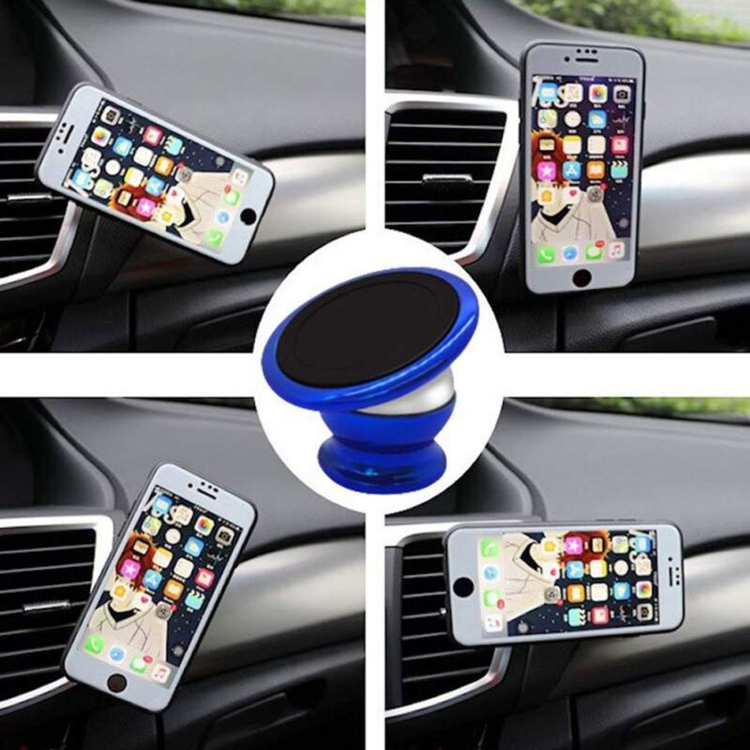 Suport Magnetic Auto SIKS pentru Telefon, Tip Ventuza, Albastru fotografia produsului View 6 L