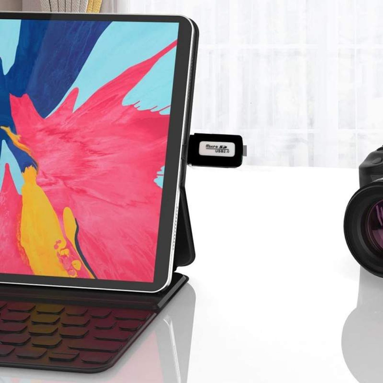 Card Reader SIKS, Micro SD Card, Cititor De Carduri USB 2.0, Negru fotografia produsului View 4 L