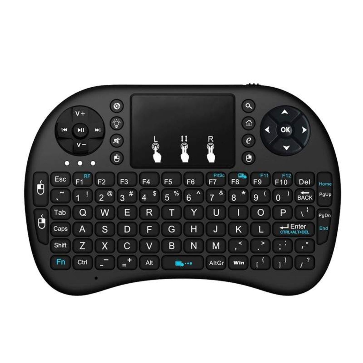 Mini tastatura wireless iluminata LED SIKS&reg;, cu touchpad, butoane multimedia, compatibila PC, Android, Linux, Rii fotografia produsului