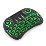 Mini tastatura wireless iluminata LED SIKS&reg;, cu touchpad, butoane multimedia, compatibila PC, Android, Linux, Rii fotografia produsului View 2 S