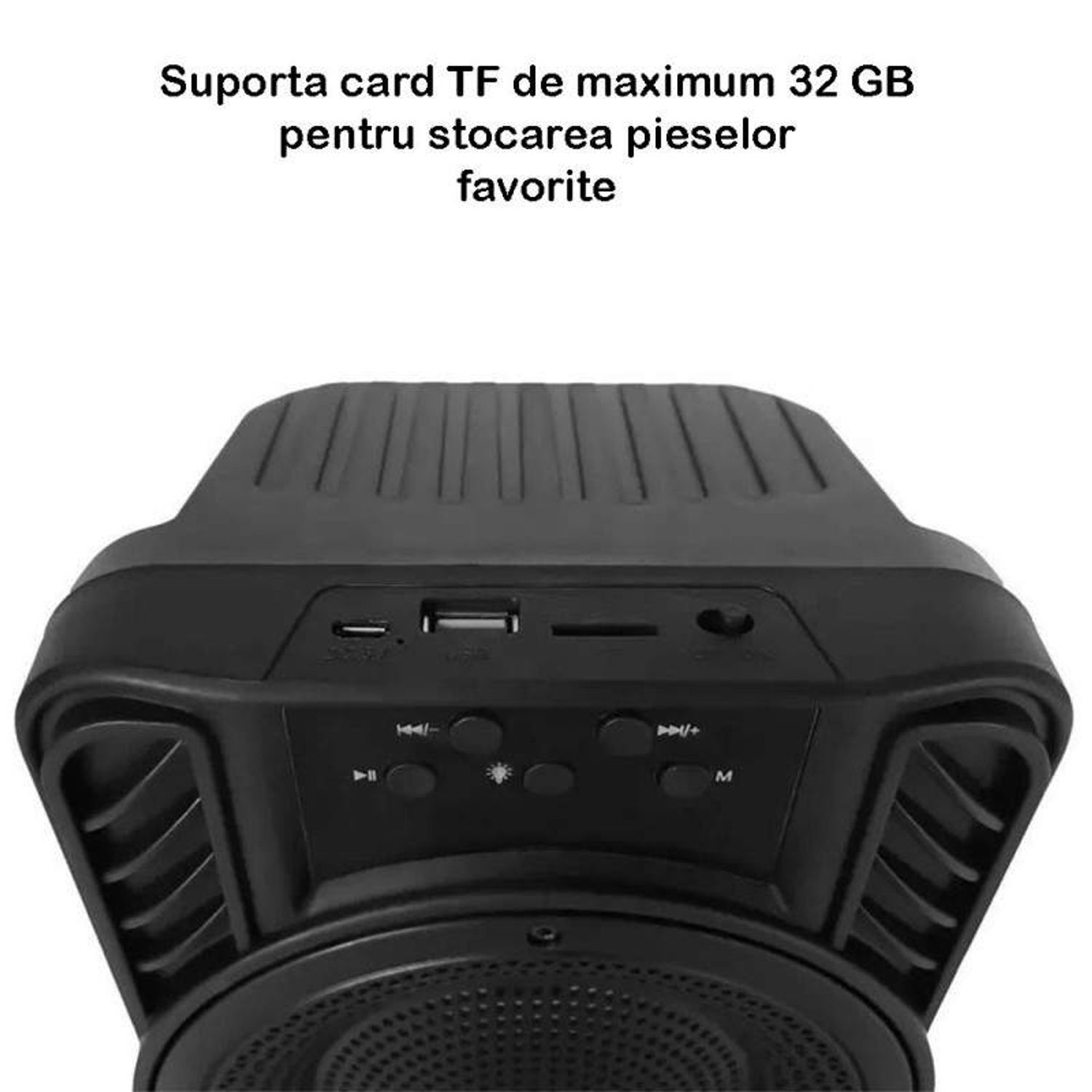 Boxa Bluetooth 4&Prime; LED RGB SIKS, GTS-1547, Negru fotografia produsului View 3 L