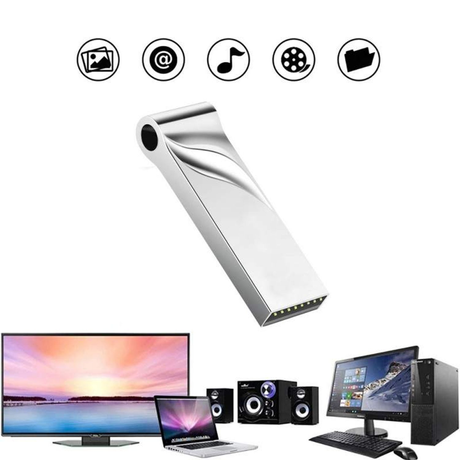 Stick USB SIKS, Inox, Memorie 16GB, USB 3.1, Silver fotografia produsului View 3 L