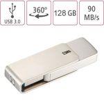 Memorie USB 3.0 SIKS, Capacitate 128 GB, 90 MB/s, Argintiu fotografia produsului View 5 S