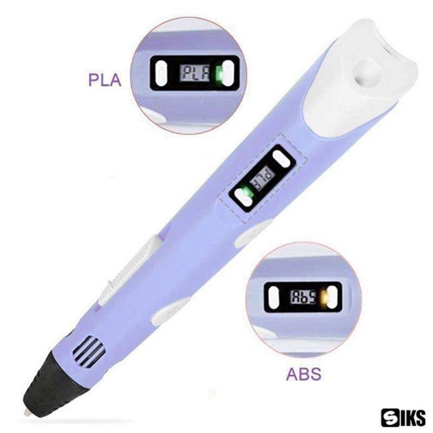 Creion Pentru Desenat In Spatiu 3D SIKS, Mov, Pentru Incepatori, Cu Afisaj Si Filamente Multicolore, 9m ( 3 x 3m ) fotografia produsului View 2 L