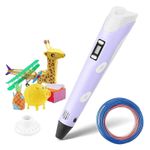 Creion Pentru Desenat In Spatiu 3D SIKS, Mov, Pentru Incepatori, Cu Afisaj Si Filamente Multicolore, 9m ( 3 x 3m ) fotografia produsului View 7 S