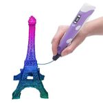 Creion Pentru Desenat In Spatiu 3D SIKS, Mov, Pentru Incepatori, Cu Afisaj Si Filamente Multicolore, 9m ( 3 x 3m ) fotografia produsului View 4 S