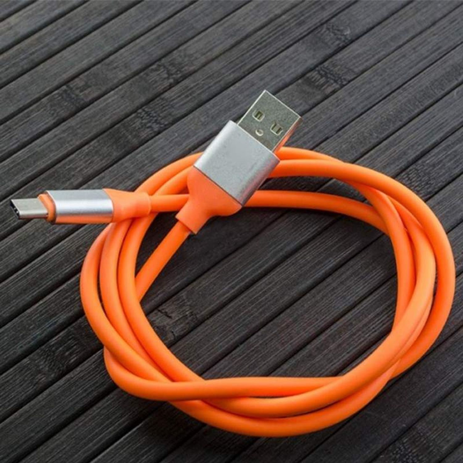 Cablu de Date SIKS USB Tip C, 1m, Portocaliu fotografia produsului View 3 L