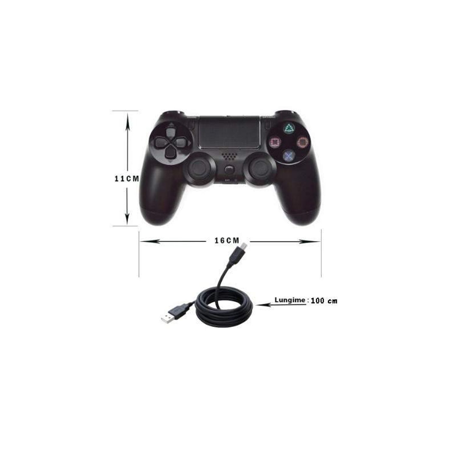 Controller SIKS&reg; compatibil PS4, fara fir, wireless, cu cablu USB, negru fotografia produsului View 3 L