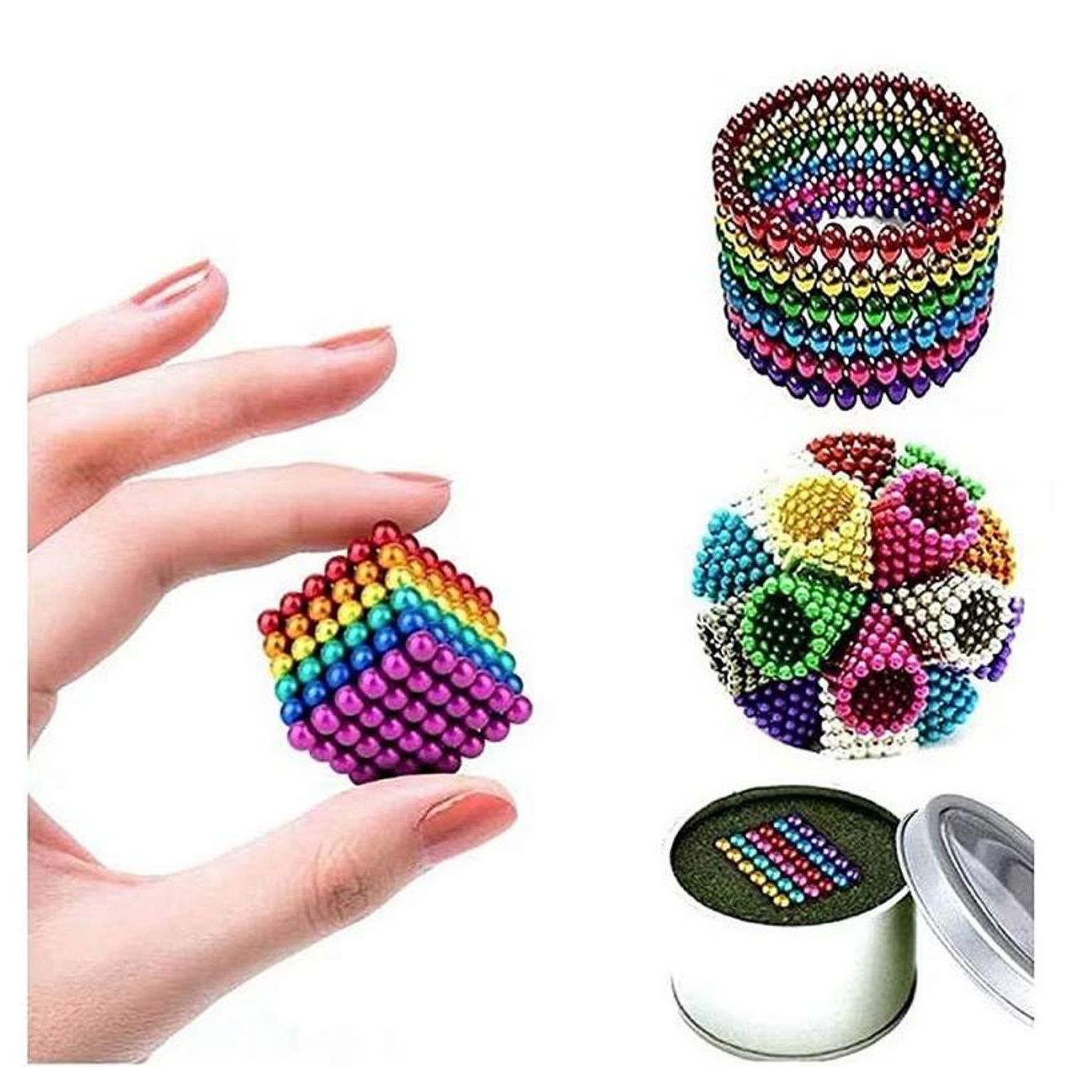 Set Bile Magnetice SIKS, 216 Bile, Cub Antistres, Multicolor fotografia produsului View 6 L