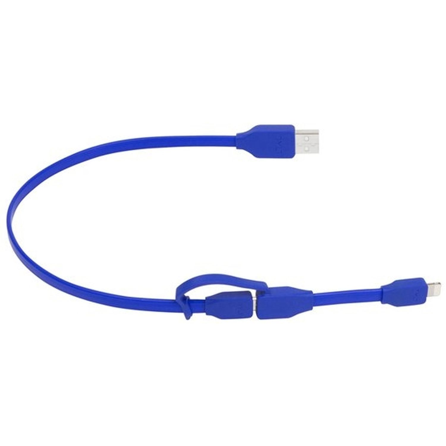 Cablu de date Tylt Duo, Lightning/MicroUSB, 1m (Albastru) fotografia produsului View 2 L