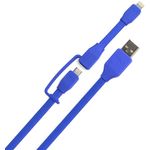Cablu de date Tylt Duo, Lightning/MicroUSB, 1m (Albastru) fotografia produsului