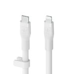 Cablu de incarcare Belkin, Boost Charge Flex, Silicon, USB-C la Lightning, 2M, Alb fotografia produsului View 2 S