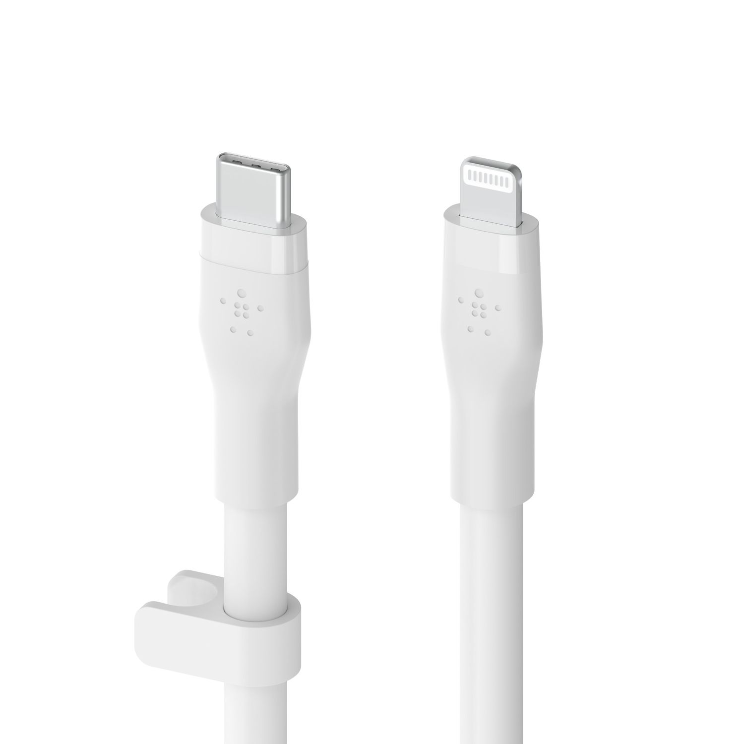 Cablu de incarcare Belkin, Boost Charge Flex, Silicon, USB-C la Lightning, 2M, Alb fotografia produsului View 2 L
