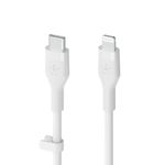 Cablu de incarcare Belkin, Boost Charge Flex, Silicon, USB-C la Lightning, 2M, Alb fotografia produsului View 4 S