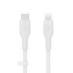 Cablu de incarcare Belkin, Boost Charge Flex, Silicon, USB-C la Lightning, 2M, Alb fotografia produsului View 5 S
