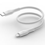 Cablu de incarcare Belkin, Boost Charge Flex, Silicon, USB-C la Lightning, 2M, Alb fotografia produsului View 6 S