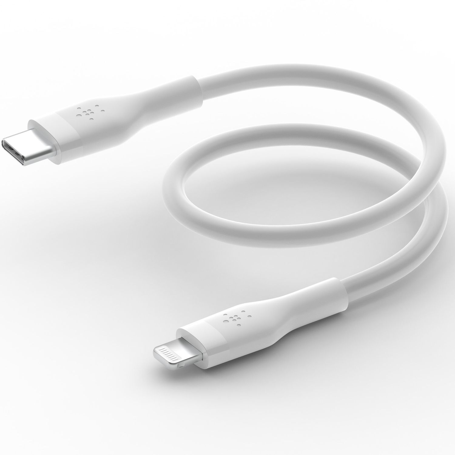 Cablu de incarcare Belkin, Boost Charge Flex, Silicon, USB-C la Lightning, 2M, Alb fotografia produsului View 6 L