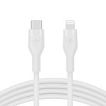 Cablu de incarcare Belkin, Boost Charge Flex, Silicon, USB-C la Lightning, 2M, Alb fotografia produsului
