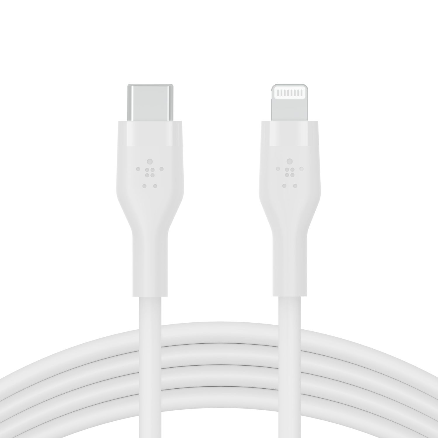 Cablu de incarcare Belkin, Boost Charge Flex, Silicon, USB-C la Lightning, 2M, Alb fotografia produsului
