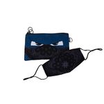Penar dublu cu fermoar si masca material textil, ZIPIT Face-It Bandit - Albastru fotografia produsului View 5 S