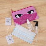Penar dublu cu fermoar si masca material textil, ZIPIT Face-It Bandit - Roz fotografia produsului View 3 S