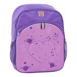 Rucsac mov LEGO M-Line, cu buzunar frontal - design Purple Heart fotografia produsului