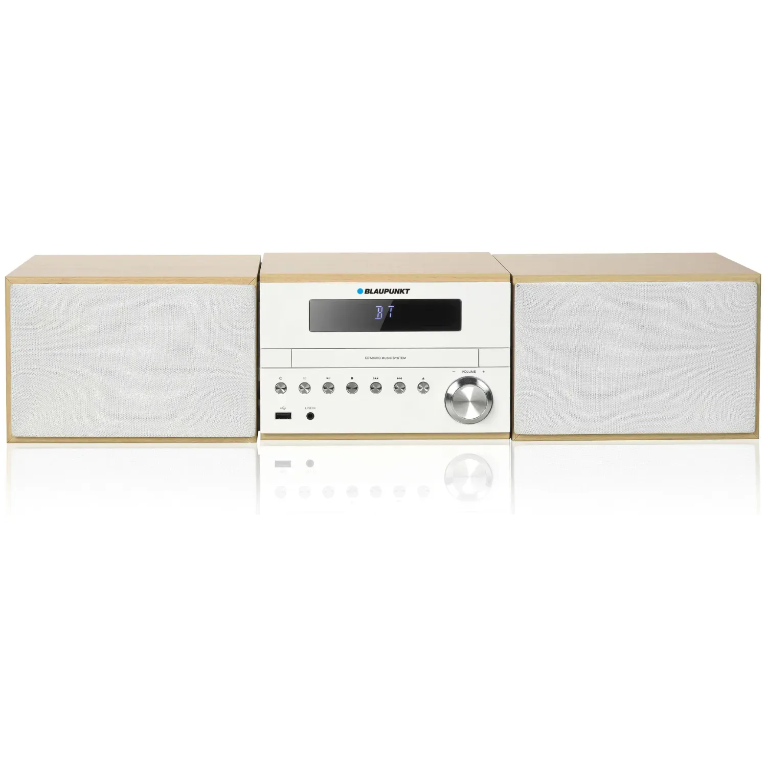 Microsistem Blaupunkt MS45BT, 100W, Bluetooth, CD, MP3, USB, Alb fotografia produsului View 3 L
