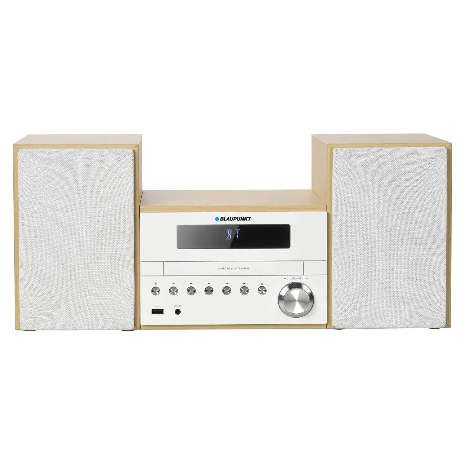 Microsistem Blaupunkt MS45BT, 100W, Bluetooth, CD, MP3, USB, Alb fotografia produsului