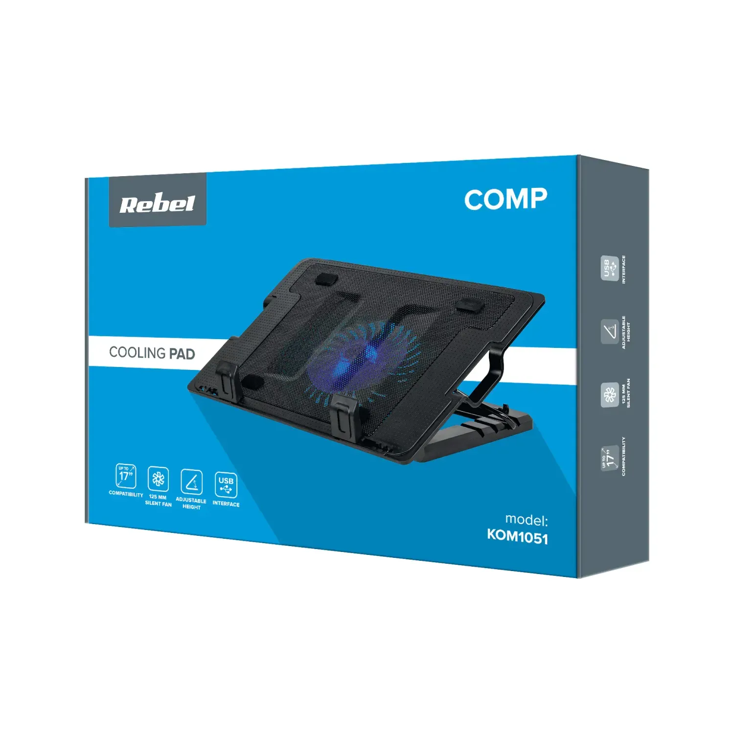 Cooler laptop 14-17 inch Rebel fotografia produsului View 2 L