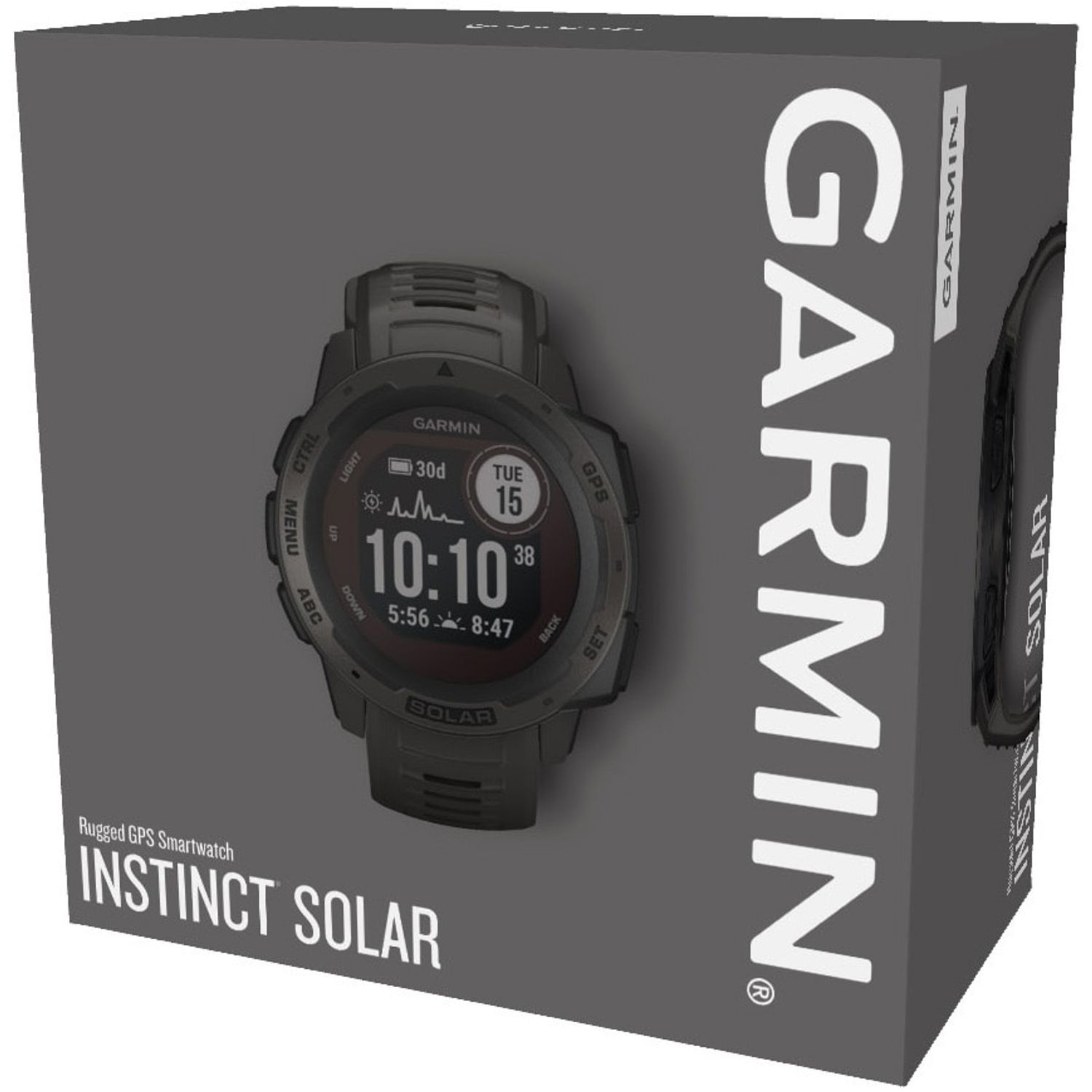 Ceas activity outdoor tracker  Garmin Instinct Solar, GPS, Bluetooth, ecran LCD 0.9",  Rezistenta la apa 10 ATM (Negru) fotografia produsului View 7 L