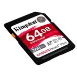 Card de memorie Kingston Canvas React Plus SDXC, 64GB, UHS-II U3, Class 10, V90 fotografia produsului View 3 S