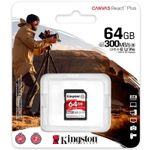 Card de memorie Kingston Canvas React Plus SDXC, 64GB, UHS-II U3, Class 10, V90 fotografia produsului View 2 S