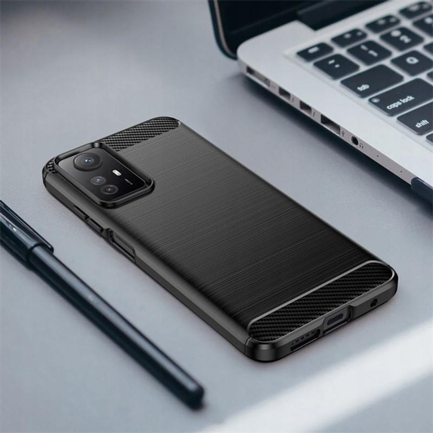 Carcasa TECH-PROTECT TPUCARBON compatibila cu Xiaomi Redmi Note 12S, Negru fotografia produsului View 5 L