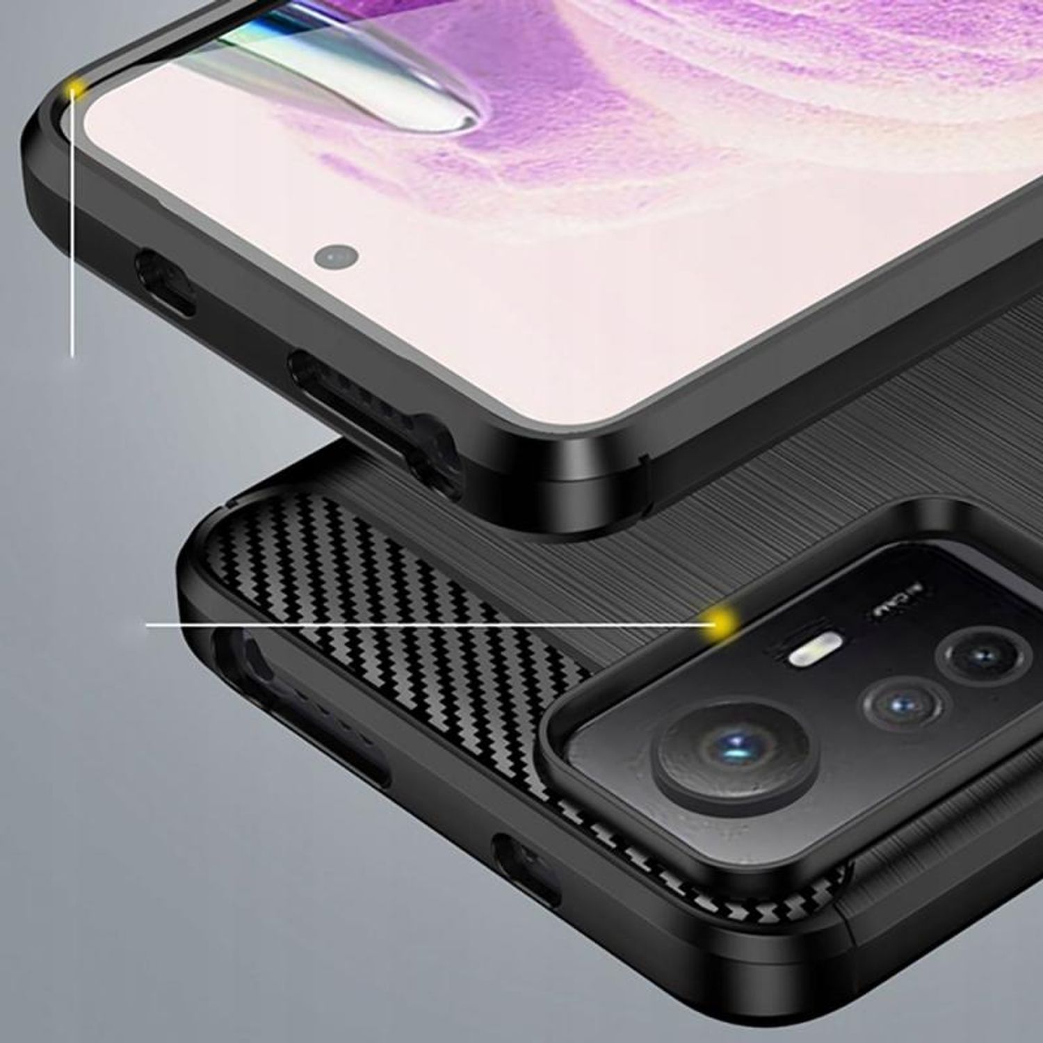 Carcasa TECH-PROTECT TPUCARBON compatibila cu Xiaomi Redmi Note 12S, Negru fotografia produsului View 3 L