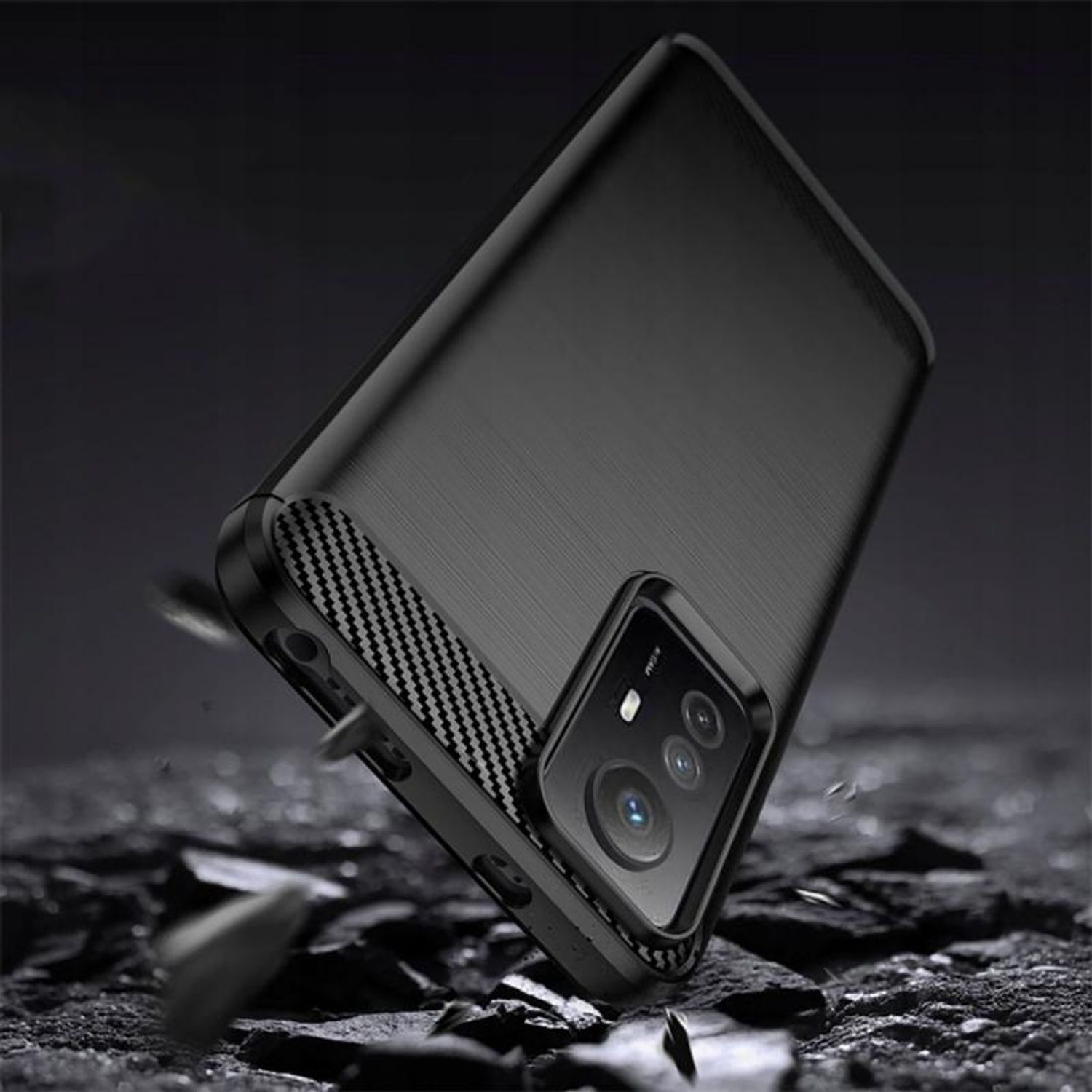 Carcasa TECH-PROTECT TPUCARBON compatibila cu Xiaomi Redmi Note 12S, Negru fotografia produsului View 4 L