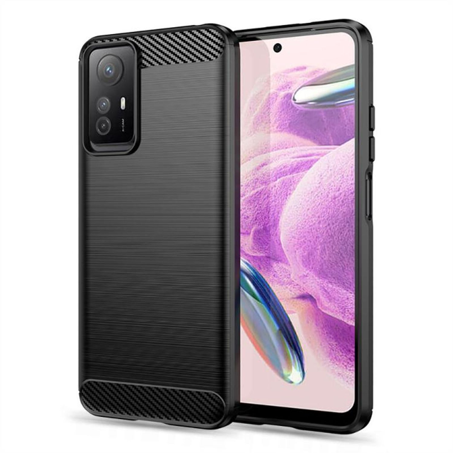 Carcasa TECH-PROTECT TPUCARBON compatibila cu Xiaomi Redmi Note 12S, Negru fotografia produsului