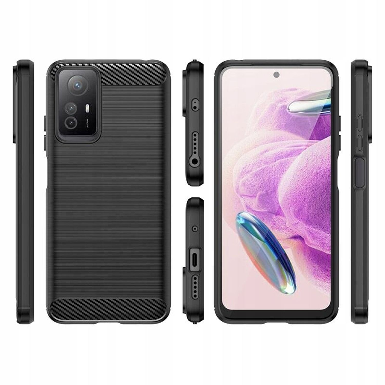 Carcasa TECH-PROTECT TPUCARBON compatibila cu Xiaomi Redmi Note 12S, Negru fotografia produsului View 6 L