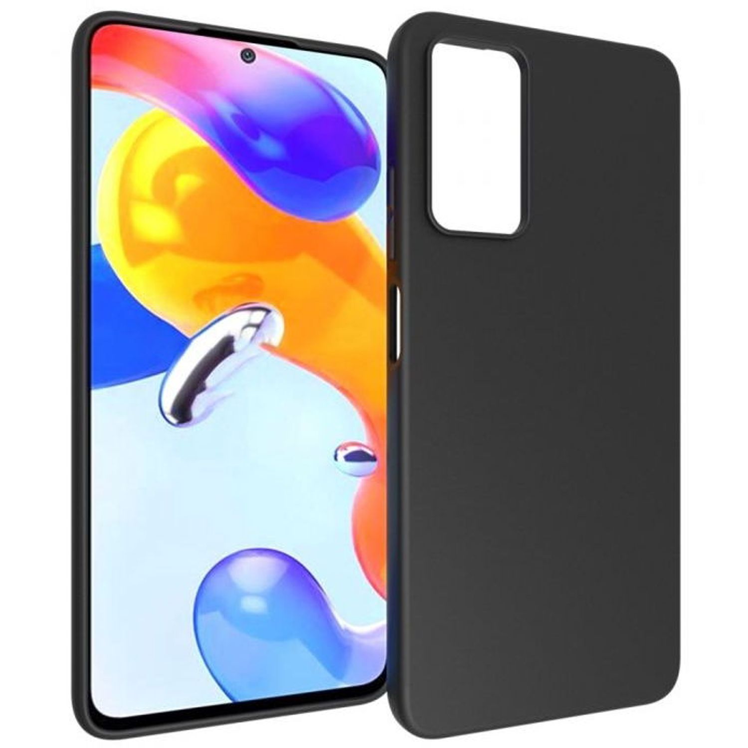 Protectie Spate Lemontti Silky pentru Xiaomi Redmi Note 11 (Negru) fotografia produsului View 2 L