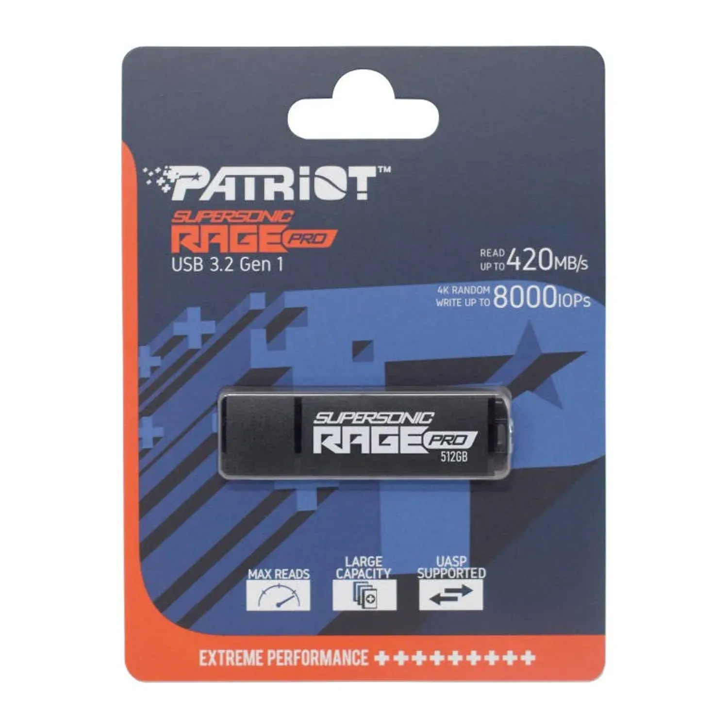 Memorie USB Patriot Supersonic Rage Pro 512GB USB 3.2 Black fotografia produsului View 5 L
