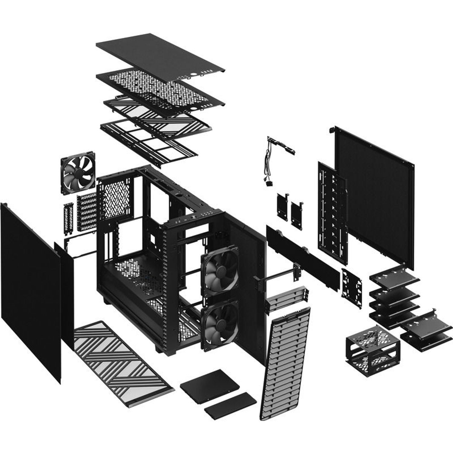 Carcasa Fractal Design Define 7 Black Solid, Middle Tower (Negru) fotografia produsului View 5 L