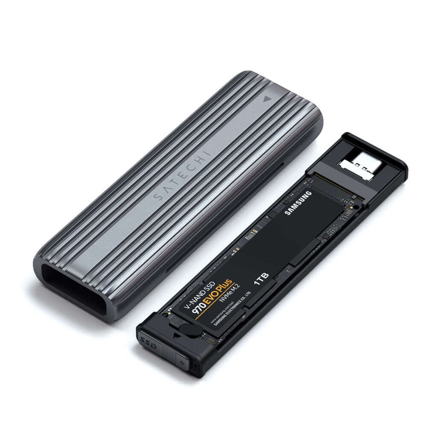 Carcasa, adaptor Satechi pentru SATA SSD si USB-C NVMe fotografia produsului View 3 L