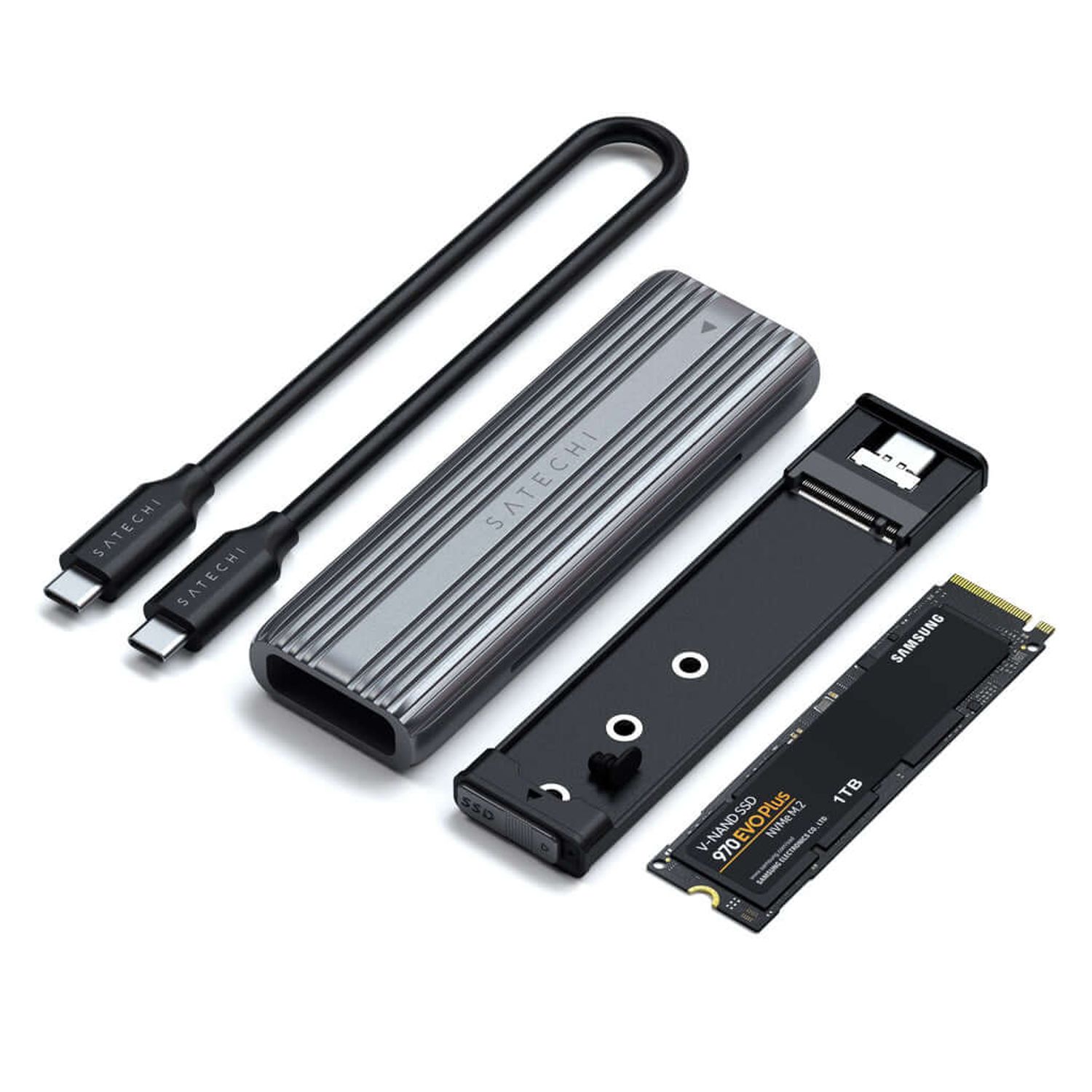 Carcasa, adaptor Satechi pentru SATA SSD si USB-C NVMe fotografia produsului View 4 L