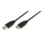 Cablu Logilink CU0043, USB 3.0 AA tata/mama, 3m, Negru fotografia produsului