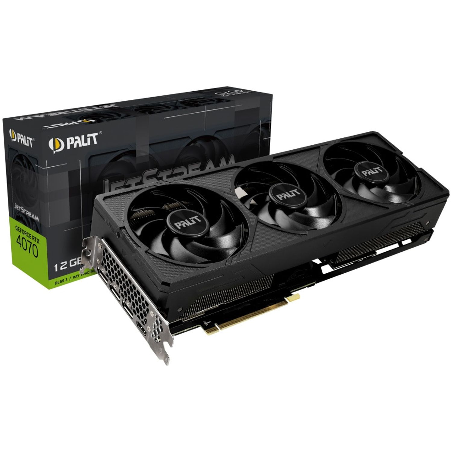 Placa video Palit RTX 4070 JetStream, 12GB GDDR6X, 192-bit fotografia produsului View 2 L