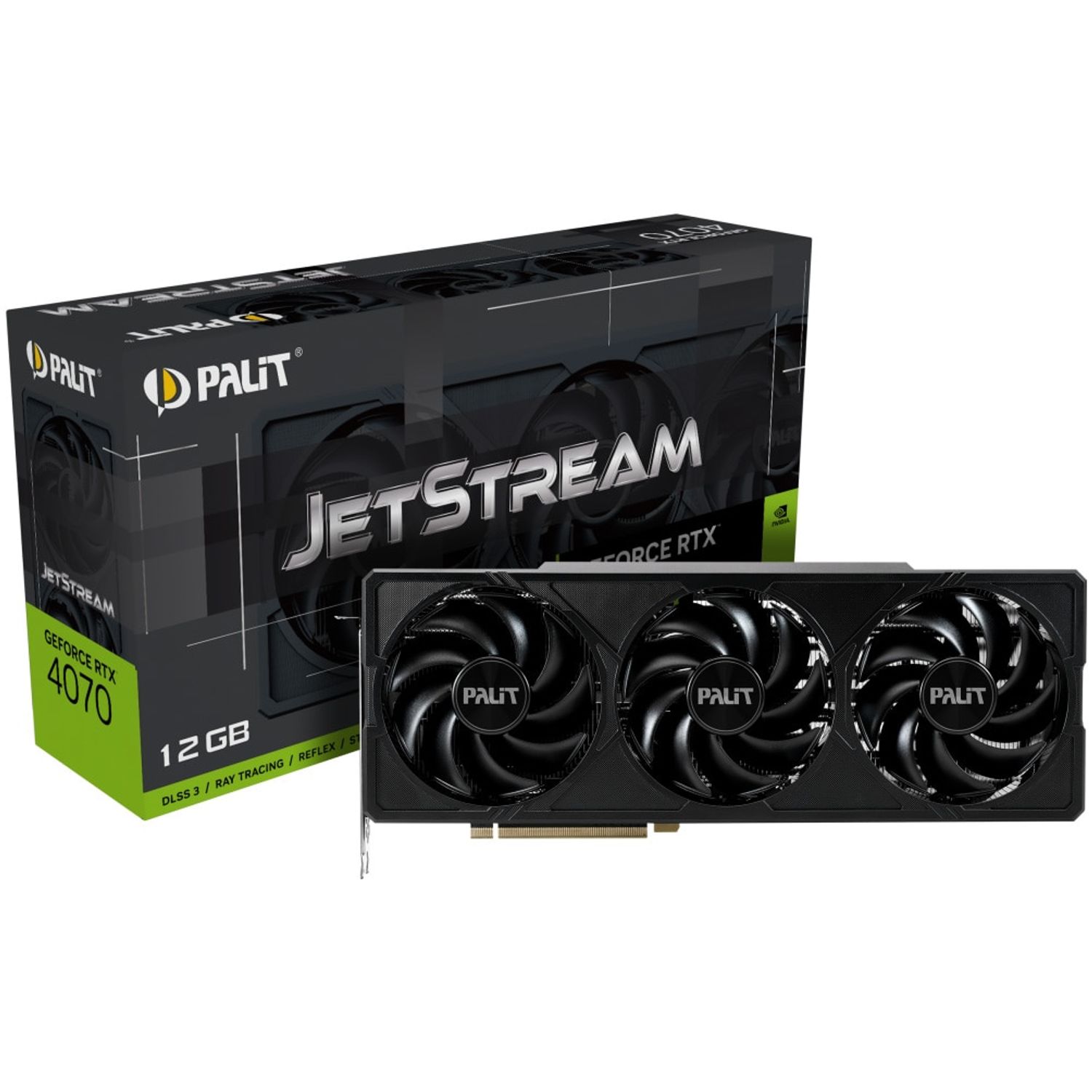 Placa video Palit RTX 4070 JetStream, 12GB GDDR6X, 192-bit fotografia produsului View 3 L